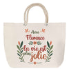 Sac Fête des Mères Mamie Famille Idée Cadeau anniversaire Noël Travail Boulot Métier Départ Retraite Collègue Femme cabas shopping plage