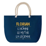 Sac de plage Bleu anse corde Florian Mythe Légende -jaune