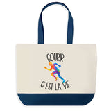 Sac de shopping bleu Courir c'est la Vie