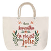 Sac Fête des Mères Mamie Famille Idée Cadeau anniversaire Noël Travail Boulot Métier Départ Retraite Collègue Femme cabas shopping plage