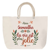 Sac Fête des Mères Mamie Famille Idée Cadeau anniversaire Noël Travail Boulot Métier Départ Retraite Collègue Femme cabas shopping plage