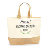 Sac Jute Fête des Mères Fêtes des Pères Mamie Papi Famille Idée Cadeau anniversaire Noël Travail Boulot Métier Départ Retraite Collègue Femme Homme