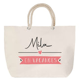 Sac Fête des Mères Mamie Famille Idée Cadeau anniversaire Noël Travail Boulot Métier Départ Retraite Collègue Femme cabas shopping plage