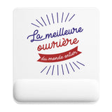 Tapis de souris ergonomique avec repose-poignet, accessoire bureau pour femme et homme, fête des pères, cadeau pas cher, idée cadeau fête des mères, secret santa, départ à la retraite, télétravail et gaming