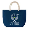 Sac de plage Bleu anse corde J'peux Pas Tennis Raquettes Croisées