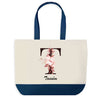 Sac de shopping bleu Tasnîm Lettre Fleur