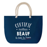 Sac de Plage Bleu avec Anse Corde Certifié meilleur Beauf