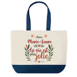 Sac Fête des Mères Mamie Famille Idée Cadeau anniversaire Noël Travail Boulot Métier Départ Retraite Collègue Femme cabas shopping plage