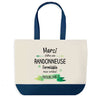 Sac de shopping bleu Merci Randonneuse Inoubliable Femme
