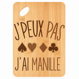 Planche bambou gravée personnalisée femme homme idée cadeau Fête des Mères Fête des Pères apéro papa maman prénom cuisine plateau fromage