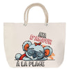 Sac Fête des Mères Mamie Famille Idée Cadeau anniversaire Noël Travail Boulot Métier Départ Retraite Collègue Femme cabas shopping plage