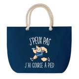 Sac de plage Bleu anse corde J'peux Pas Course à Pied