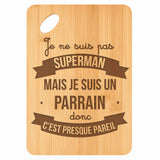 Planche bambou gravée personnalisée homme idée cadeau Fête des Pères apéro 30×20 prénom cuisine plateau fromage anniversaire noel papa papi 
