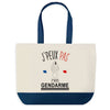 Sac de shopping bleu J'peux pas Gendarme