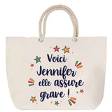 Sac Fête des Mères Mamie Famille Idée Cadeau anniversaire Noël Travail Boulot Métier Départ Retraite Collègue Femme cabas shopping plage