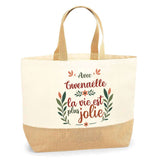 Sac Jute Fête des Mères Fêtes des Pères Mamie Papi Famille Idée Cadeau anniversaire Noël Travail Boulot Métier Départ Retraite Collègue Femme Homme