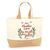Sac Jute Fête des Mères Fêtes des Pères Mamie Papi Famille Idée Cadeau anniversaire Noël Travail Boulot Métier Départ Retraite Collègue Femme Homme