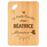 Planche bambou gravée personnalisée femme idée cadeau Fête des Mères apéro 30×20 prénom cuisine plateau fromage anniversaire noel maman mamie
