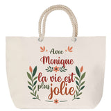 Sac Fête des Mères Mamie Famille Idée Cadeau anniversaire Noël Travail Boulot Métier Départ Retraite Collègue Femme cabas shopping plage