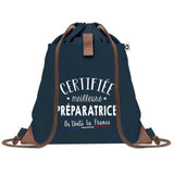 sac a dos femme bleu coton recycle avec pochette cadeau original pour collegue amie prof ou soeur idee cadeau femme noel anniversaire secret santa ou depart a la retraite sac pratique chic et ecoresponsable design breton elegant
