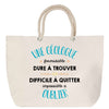 Sac Fête des Mères Mamie Famille Idée Cadeau anniversaire Noël Travail Boulot Métier Départ Retraite Collègue Femme cabas shopping plage