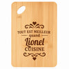 Planche bambou gravée personnalisée homme idée cadeau Fête des Pères apéro 30×20 prénom cuisine plateau fromage anniversaire noel papa papi 