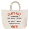 Sac Fête des Mères Mamie Famille Idée Cadeau anniversaire Noël Travail Boulot Métier Départ Retraite Collègue Femme cabas shopping plage