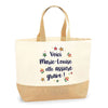 Sac Jute Fête des Mères Fêtes des Pères Mamie Papi Famille Idée Cadeau anniversaire Noël Travail Boulot Métier Départ Retraite Collègue Femme Homme