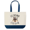 Sac de shopping bleu Chevaux c'est la Vie