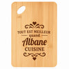 Planche bambou gravée personnalisée femme idée cadeau Fête des Mères apéro 30×20 prénom cuisine plateau fromage anniversaire noel maman mamie