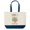 Sac de shopping bleu J'peux pas Blonde