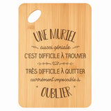 Planche bambou gravée personnalisée femme idée cadeau Fête des Mères apéro 30×20 prénom cuisine plateau fromage anniversaire noel maman mamie