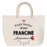 Sac Fête des Mères Mamie Famille Idée Cadeau anniversaire Noël Travail Boulot Métier Départ Retraite Collègue Femme cabas shopping plage