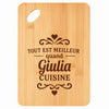 Planche bambou gravée personnalisée femme idée cadeau Fête des Mères apéro 30×20 prénom cuisine plateau fromage anniversaire noel maman mamie