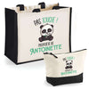 Cabas femme sac plage ou shopping tote bag pochette trousse Idée cadeau original pour anniversaire Noël travail départ retraite collègue famille fete des mères maman mamie