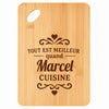 Planche bambou gravée personnalisée homme idée cadeau Fête des Pères apéro 30×20 prénom cuisine plateau fromage anniversaire noel papa papi 