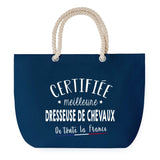 Sac de plage Bleu anse corde Certifiée meilleure Dresseuse de Chevaux