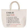 Sac Fête des Mères Mamie Famille Idée Cadeau anniversaire Noël Travail Boulot Métier Départ Retraite Collègue Femme cabas shopping plage
