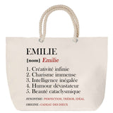 Sac Fête des Mères Mamie Famille Idée Cadeau anniversaire Noël Travail Boulot Métier Départ Retraite Collègue Femme cabas shopping plage