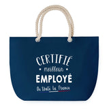Sac de plage Bleu anse corde Certifié meilleur Employé