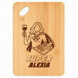 Planche bambou gravée personnalisée femme idée cadeau Fête des Mères apéro 30×20 prénom cuisine plateau fromage anniversaire noel maman mamie