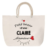 Sac Fête des Mères Mamie Famille Idée Cadeau anniversaire Noël Travail Boulot Métier Départ Retraite Collègue Femme cabas shopping plage