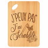 Planche bambou gravée personnalisée femme homme idée cadeau Fête des Mères Fête des Pères apéro papa maman prénom cuisine plateau fromage