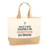 Sac Jute Fête des Mères Fêtes des Pères Mamie Papi Famille Idée Cadeau anniversaire Noël Travail Boulot Métier Départ Retraite Collègue Femme Homme