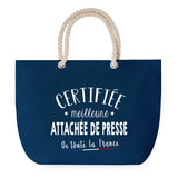 Sac de plage Bleu anse corde Certifiée meilleure Attachée de Presse