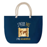 Sac de plage Bleu anse corde J'peux Pas Géographie