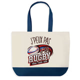 Sac de shopping bleu J'peux pas Rugby Pousser Plaquer