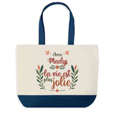 Sac Fête des Mères Mamie Famille Idée Cadeau anniversaire Noël Travail Boulot Métier Départ Retraite Collègue Femme cabas shopping plage
