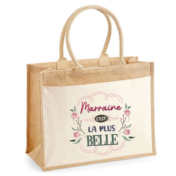 Sac Fête des Mères Mamie Famille Idée Cadeau anniversaire Noël Travail Boulot Métier Départ Retraite Collègue Femme cabas shopping plage