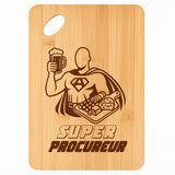 Planche bambou gravée personnalisée homme idée cadeau Fête des Pères apéro 30×20 prénom cuisine plateau fromage anniversaire noel papa papi 